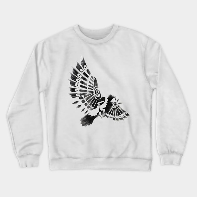 Raven Crow Shaman tribal tattoo design Crewneck Sweatshirt by SFDesignstudio